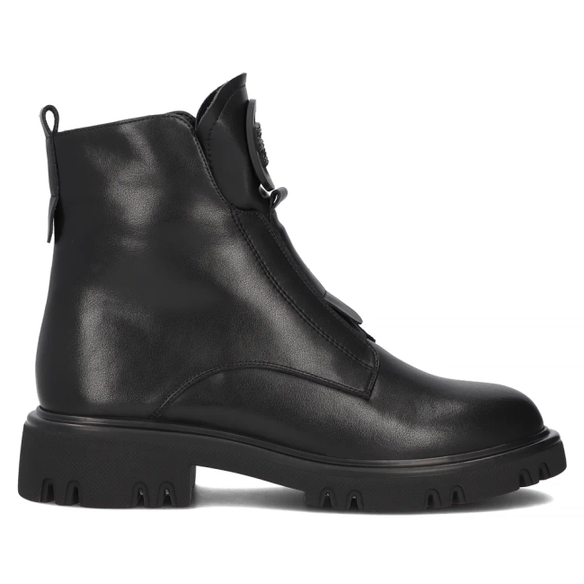 Černě kožené boty Filippo DBT6577/24 BK