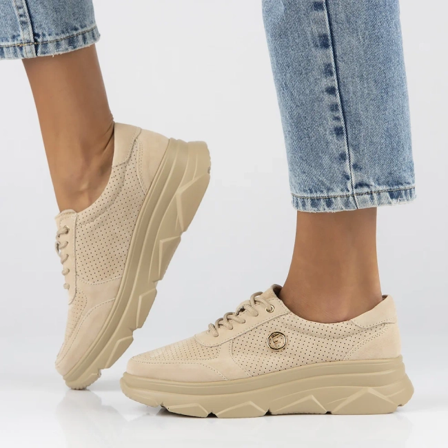 Béžové kožené sneakersy Filippo DP2138/24 BE BE