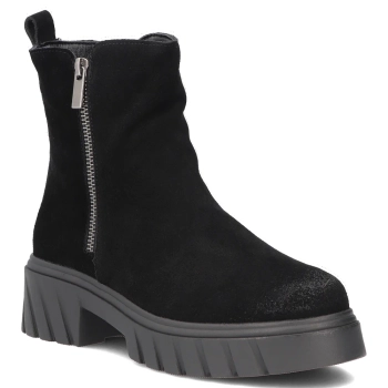 Černě kožené kotníkové boty Filippo DBT8229/26 BK