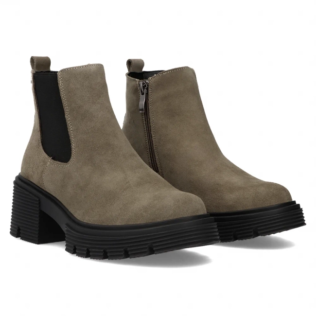 Taupe kožené boty Filippo DBT6464/24 TP