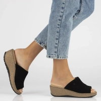 Černé kožené pantofle Filippo DK6251/24 BK