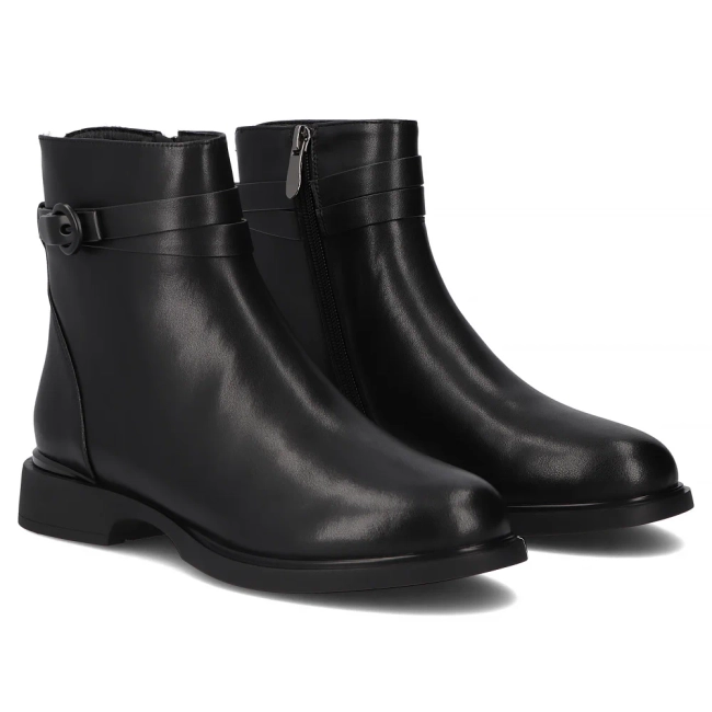 Černě kožené kotníkové boty Filippo DBT7357/25 BK