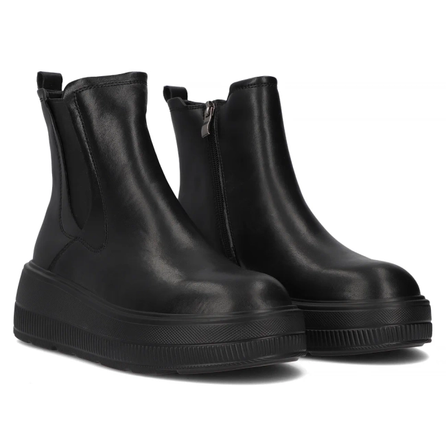 Černě kožené boty Filippo DBT6375/24 BK