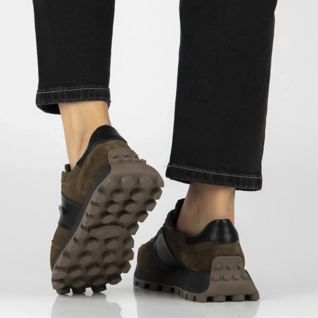 Khaki kožené tenisky Filippo DP7983/26 KH BK