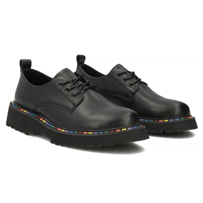 Černé kožené polobotky Filippo DP8341/26 BK