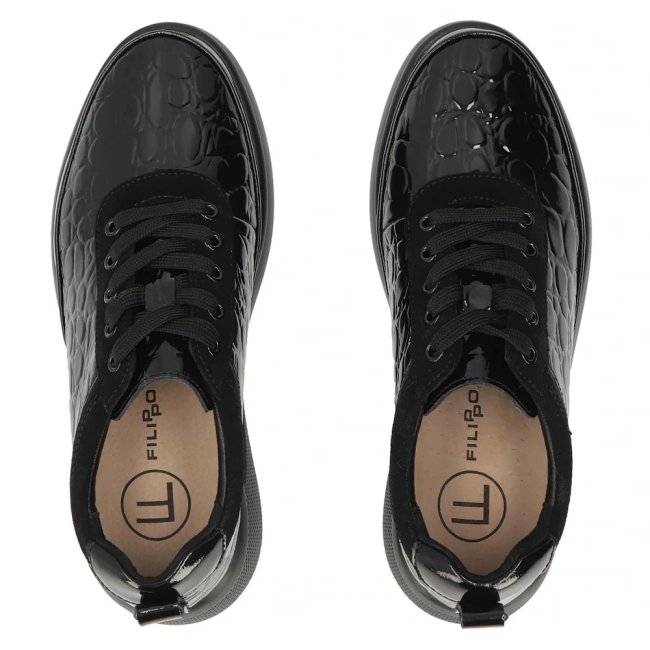Černé kožené polobotky Filippo DP8097/26 BK