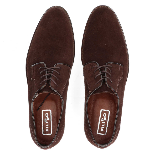 Kožené polobotky Filippo Premium A-6932-159 Hnědé