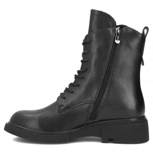 Černě kožené kotníkové boty Filippo DBT8025/26 BK