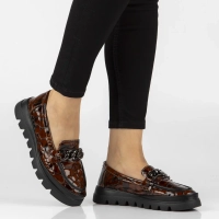 Hnědé kožené polobotky na klínku Filippo DP8004/26 BR