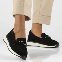 Černé kožené polobotky Filippo DP6137/24 BK