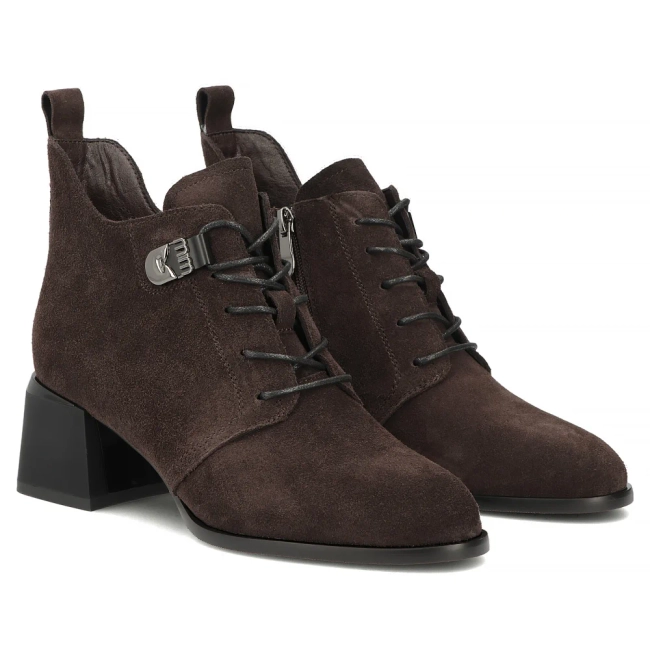 Hnědé kožené kotníkové boty Filippo DBT8130/26 BR SU
