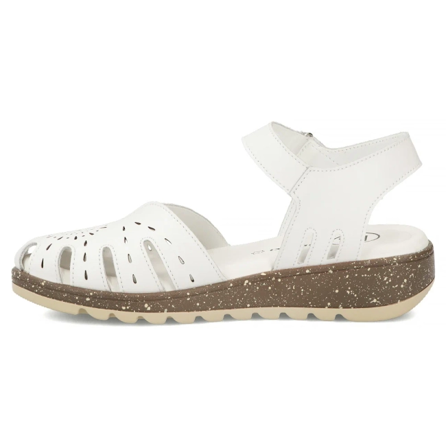 Bílé kožené sandály Filippo DS7649/26 WH