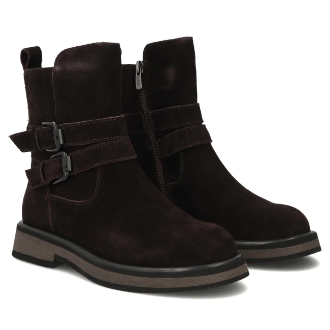 Hnědé kožené kotníkové boty Filippo DBT7951/26 D BR