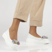 Bílé kožené polobotky Filippo DP6996/26 WH