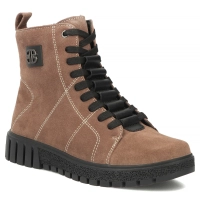 Taupe kožené kotníkové boty Filippo DBT7273/26 TP