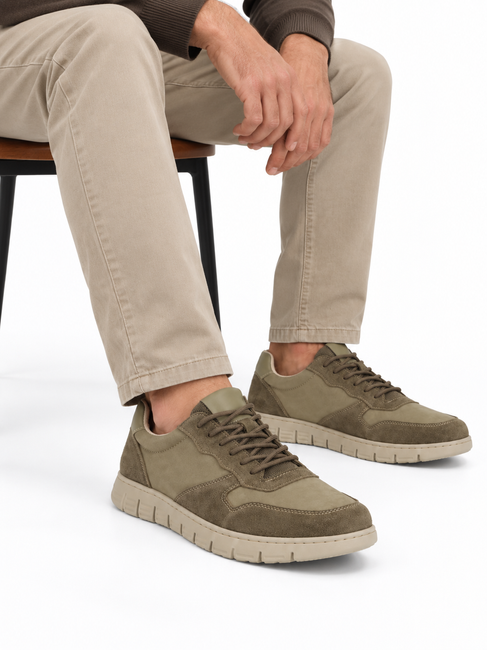 Khaki kožené tenisky Filippo MP8296/26 KH