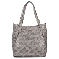 Šedá kabelka shopper Croco