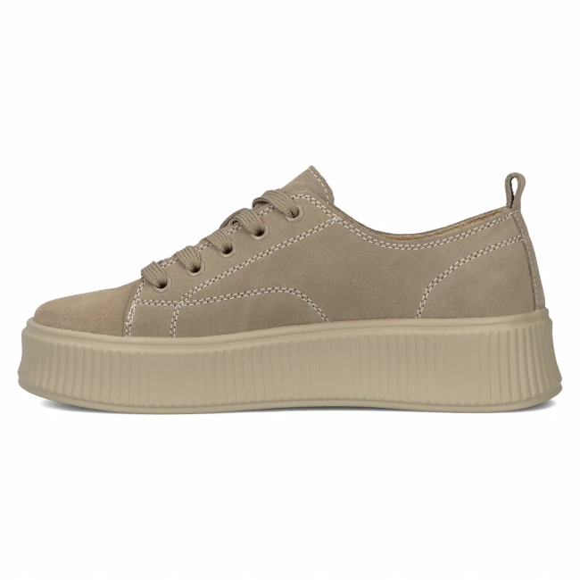 Taupe kožené tenisky na platforme Filippo DP6122/25 TP