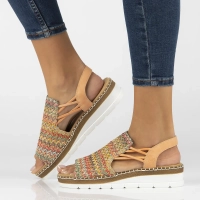 Růžové sandály Rieker V1241-90 multicolor