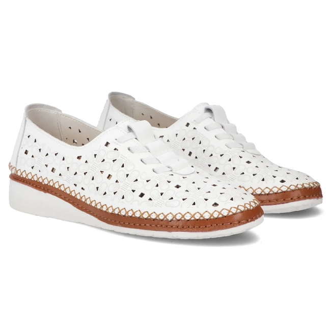 Bílé kožené polobotky Filippo DP7624/26 WH