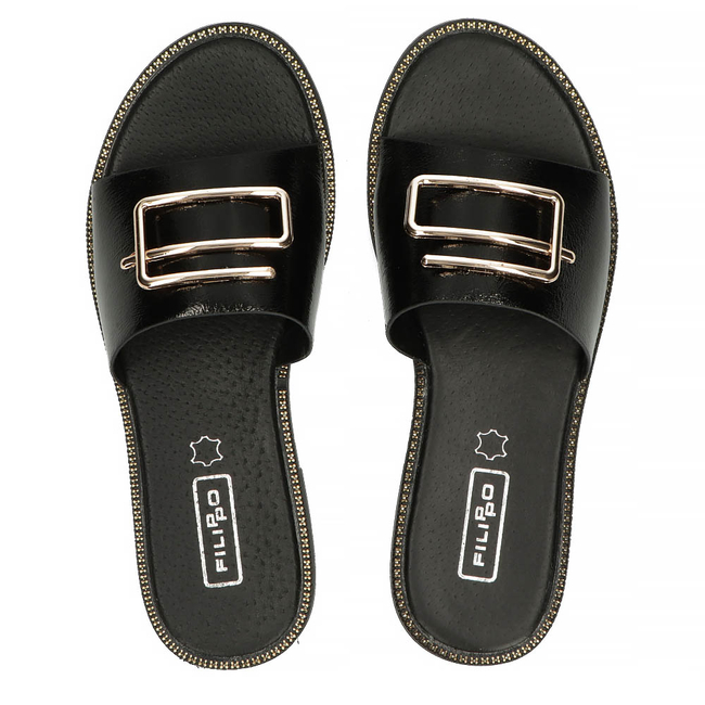 Černé pantofle Filippo DK3701/22 BK