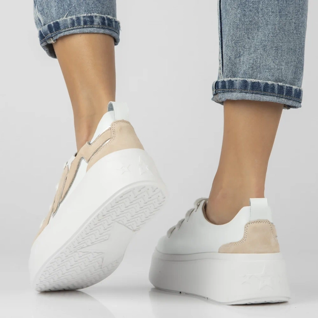 Bílé kožené sneakersy Filippo DP6684/24 WH