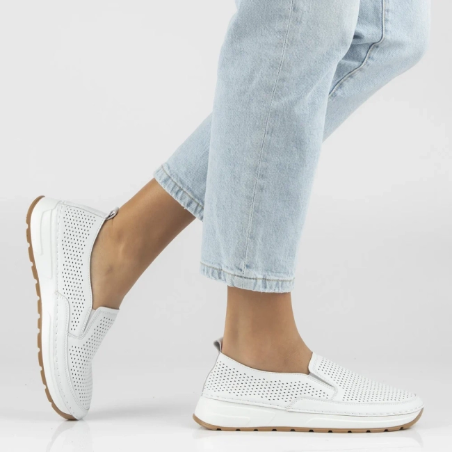 Bílé kožené polobotky Filippo DP7609/26 WH