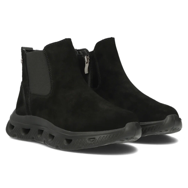 Černě kožené kotníkové boty Filippo DBT6346/24 BK