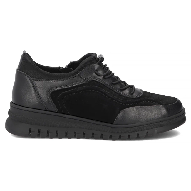 Černé kožené polobotky Filippo DP8104/26 BK