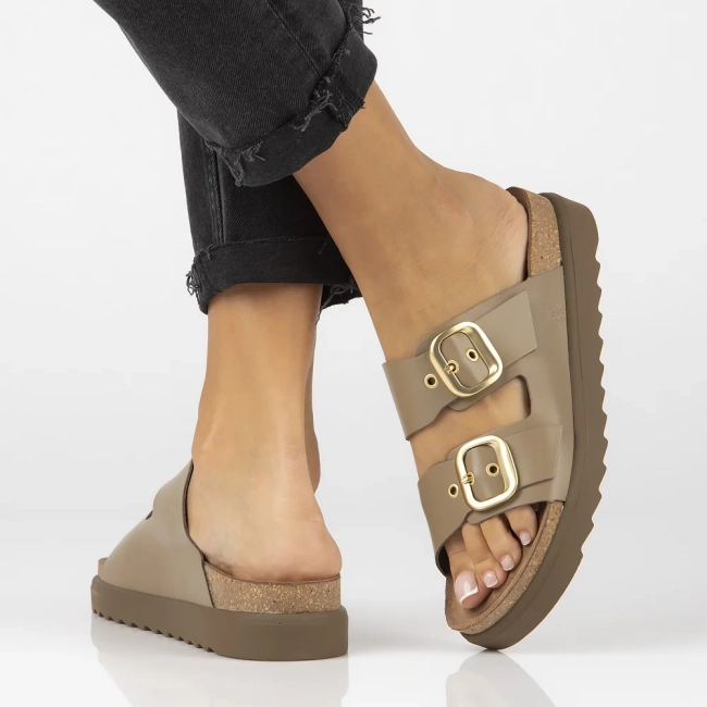 Taupe pantofle Yokono TUNEZ-130