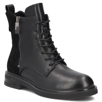 Černé kožené kotníkové boty Filippo DBT8022/26 BK