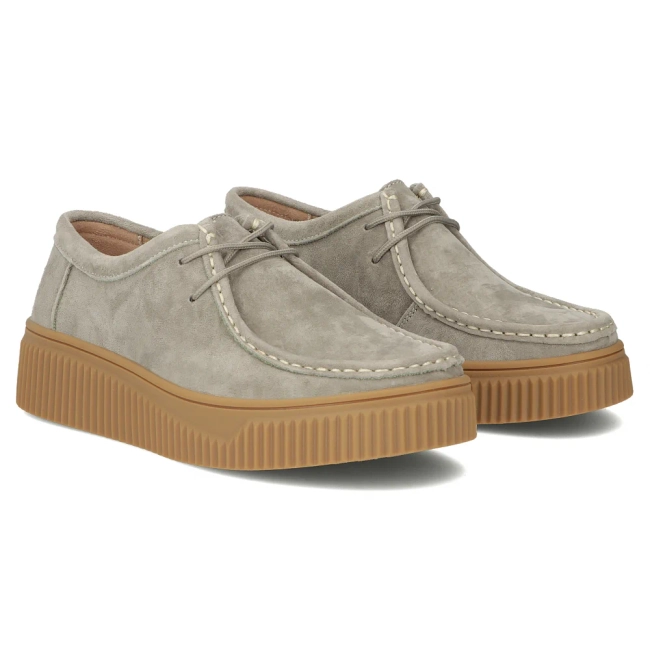 Khaki kožené polobotky Filippo DP7500/26 KH