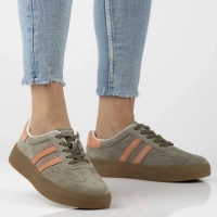 Khaki kožené sneakersy Filippo DP6764/25 KH OR