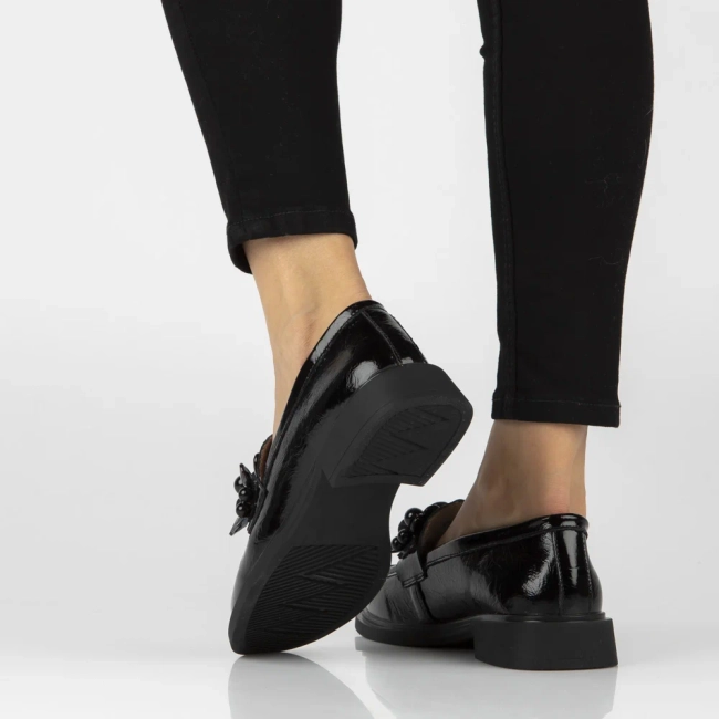 Černé kožené mokasíny Filippo DP8279/26 BK L