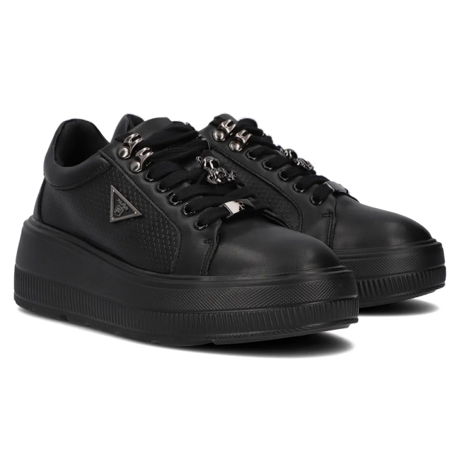 Černé kožené sneakersy Filippo DP6382/24 BK