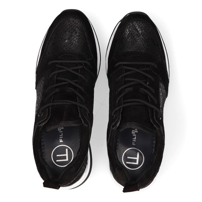 Černé kožené sneakersy Filippo DP1505/21 BK