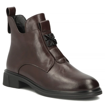 Hnědé kožené kotníkové boty Filippo DBT8135/26 D BR