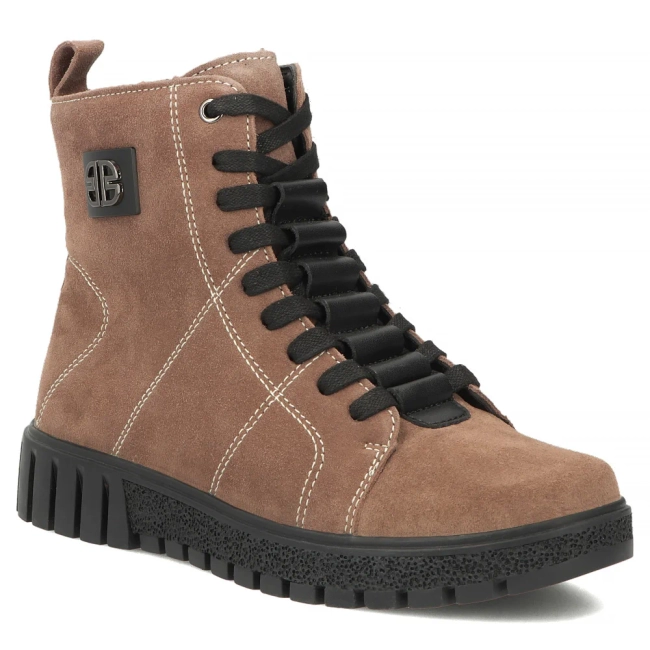 Taupe kožené kotníkové boty Filippo DBT7273/26 TP