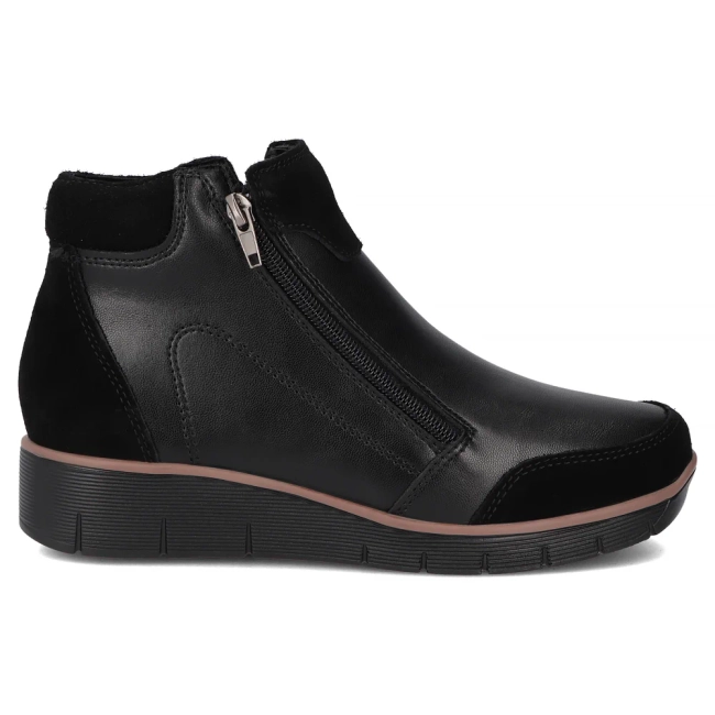 Černé kožené kotníkové boty Filippo DBT3950/26 BK