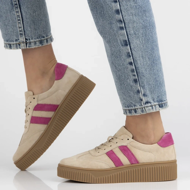 Béžovo-růžové kožené sneakersy Filippo DP6776/25 BE FH