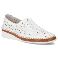 Bílé kožené polobotky Filippo DP7624/26 WH