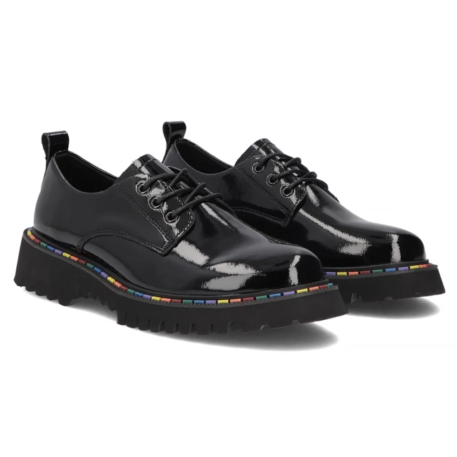 Černé kožené polobotky Filippo DP8341/26 BK L
