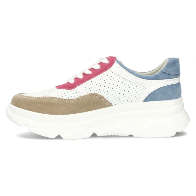 Bílo- růžové kožené sneakersy Filippo DP6108/24 WH FH
