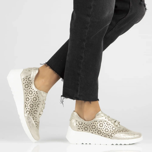 Zlaté kožené sneakersy Filippo DP4690/24 GO
