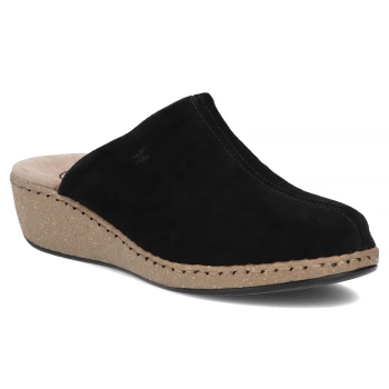 Černé kožené pantofle Filippo DK7567/26 BK