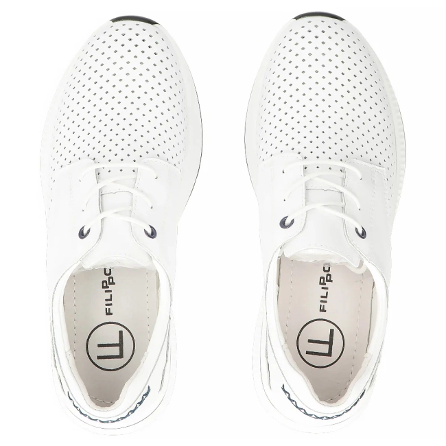 Bílé kožené polobotky Filippo DP6022/26 WH