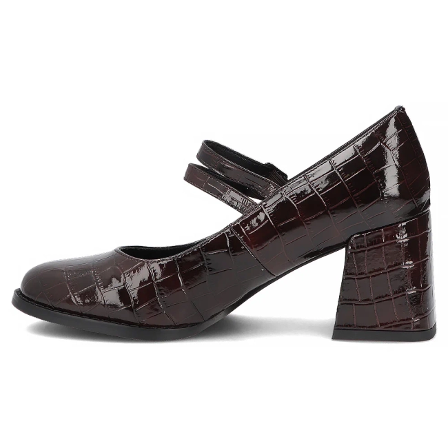Hnědé kožené polobotky na podpatku Filippo DP8161/26 BR