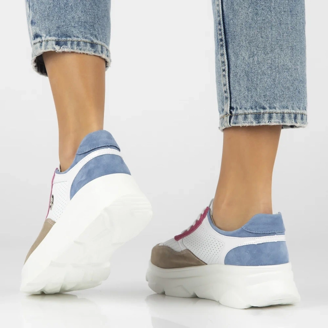 Bílo- růžové kožené sneakersy Filippo DP6108/24 WH FH