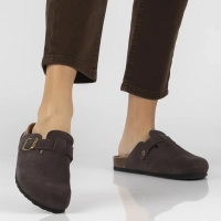 Hnědé kožené pantofle Filippo DK7918/26 D BR