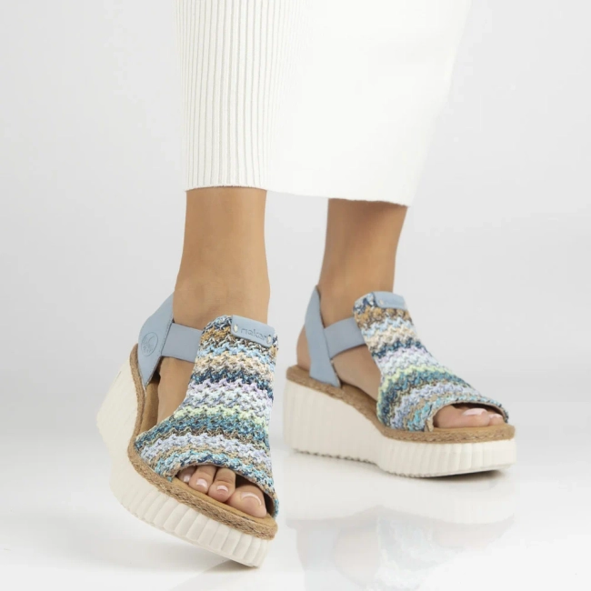 Růžové sandály Rieker 69172-91 multicolor